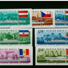 Ungaria 1967, transporturi, vapoare, nedantelate, Mi. 2323/2329B MNH, cat. 250 €