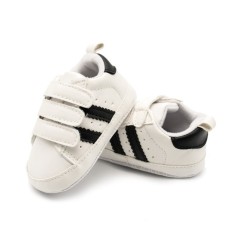 Adidasi albi cu dungi negre - White (Marime Disponibila: 6-9 luni (Marimea 19