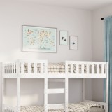 Gossi pat pentru copii fara saltea, alb, 90x190 cm, lemn masiv de pin