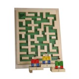 Set construit Labirint, 86 piese din lemn, Walachia