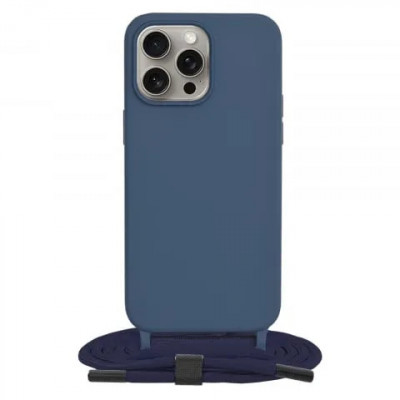 Husa Apple iPhone 15 Pro Max Silicon + Microfibra Albastru CLT foto