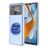 Husa antisoc pentru xiaomi poco c40, airbag pro, clear, always think positive