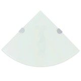 Raft de colt cu suporti din crom, sticla, 25 x 25 cm