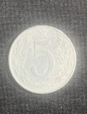 Moneda Cehoslovacia 5 haleri 1955