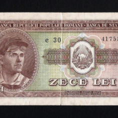 Romania - 10 Lei - 1952 , serie albastra . Foarte frumoasa. VF