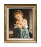 Cumpara ieftin Tablou celebru pictat manual inramat, Portret de fetita, 65x55cm ulei pe panza, reproducere William Bouguereau