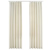 Draperii opace, 2 buc., crem, 140x245 cm, catifea, cu carlige