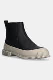Camper ghete chelsea de piele Pix femei, culoarea negru, cu toc plat, K400304-022
