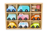 Set de 8 masinute din lemn pentru copii si semne de circulatie Lelin L10328 for Your BabyKids