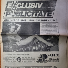 ziarul exclusiv publicitate iunie 1990-ziar de anunturi si reclame