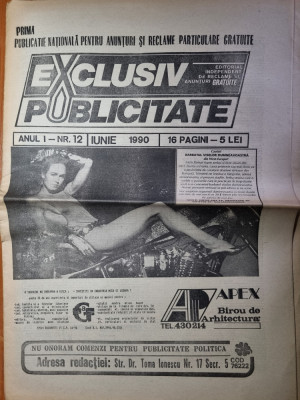 ziarul exclusiv publicitate iunie 1990-ziar de anunturi si reclame foto