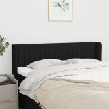 VidaXL Tăblie de pat cu aripioare negru 147x16x78/88 cm textil