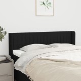 VidaXL Tăblie de pat cu aripioare negru 147x16x78/88 cm textil 3119006