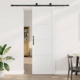 Ușă glisantă cu set de accesorii Alb 78x232 cm din lemn masiv de pin