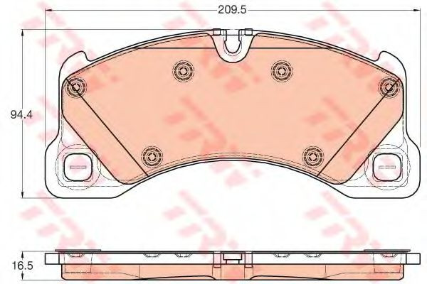 Set placute frana,frana disc PORSCHE CAYENNE (92A) (2010 - 2016) TRW GDB1969