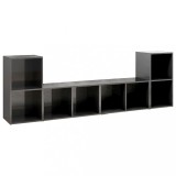Cumpara ieftin Dulapuri TV 4 buc gri extralucios 72x35x36,5 cm lemn prelucrat