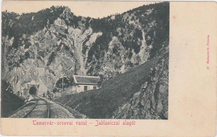 CP Orsova Timisoara calea ferata tunel Iablanita Jablaniszai ND(1902)