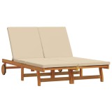 vidaXL Șezlong 2-persoană Maro 63 x 199 x 85 cm Lemn Solid de Acacia 3325190