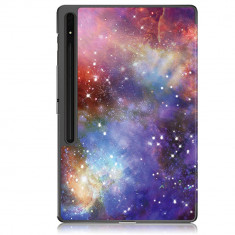 Husa tableta compatibila samsung galaxy tab s8 ultra / s9 ultra, foldpro cu microfibra, auto sleep/wake, galaxy