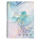 Caiet Spirală, Marble, B5, 2 Subiecte, 64 File, Culoare Verde Marin, Copertă Moale, Oem