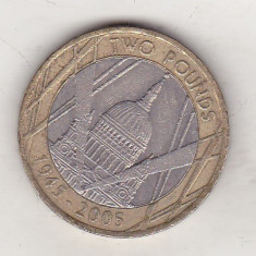 bnk mnd Marea Britanie Anglia 2 lire 2005 bimetal , comemorativa