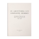 &Icirc;n amintirea lui Constantin Giurescu, 1944, cu dedicație pentru Th. Capidan