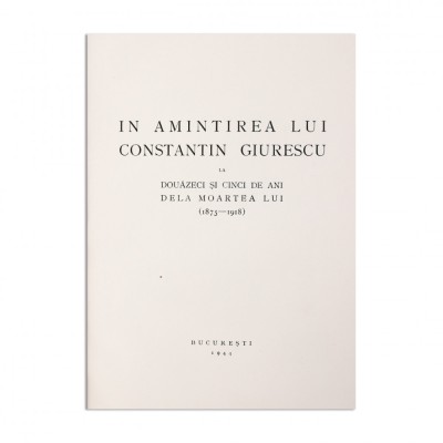 &amp;Icirc;n amintirea lui Constantin Giurescu, 1944, cu dedicație pentru Th. Capidan foto
