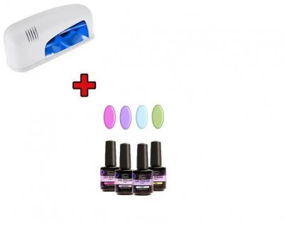 Kit test pastel - 4X15ml + lampă UV cu 1 bec - sistem UV/LED foto