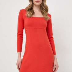 Luisa Spagnoli rochie din lana culoarea portocaliu, mini, drept