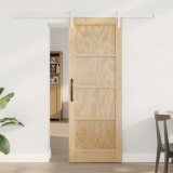 Ușă Glisantă cu Set de Hardware 73.5x198.5 cm Lemn Masiv Pin