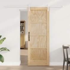 vidaXL Ușa Glisantă Manual Natural și alb 73.5 x 198.5 cm