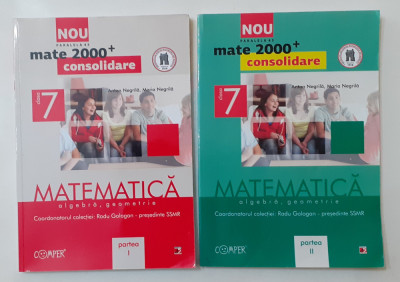 Mate 2000+ - Matematica Algebra, Geometrie Consolidare Clasa a 7-a Partea I + II foto