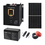 Sistem Fotovoltaic 500W Hibrid consum propriu din retea cu incarcare automata si Baterie gel 100A inclusa SafetyGuard Surveillance, Rovision