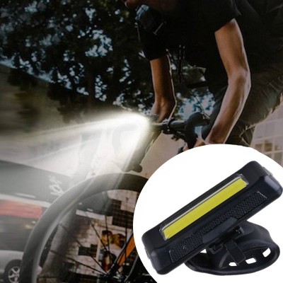 Lanterna bicicleta LED COB 100 lm, acumulator reincarcabil USB, 3 moduri iluminare, fixare ghidon foto