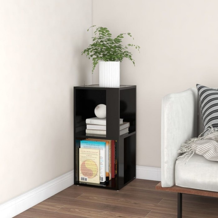 Gossi dulap de colt, negru, 33x33x67 cm, pal