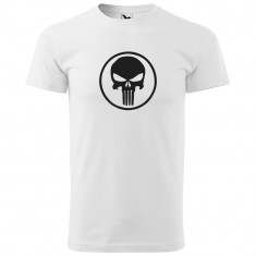 Tricou barbati The Punisher, alb/negru foto