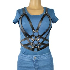 Eross top Criss Cross Belts S/M Black