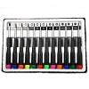 Set 12 Surubelnite Precizie Electronica R&amp;B Tools: Plate, Philips, Torx (T5-T15) + Cutie Depozitare