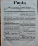 Foaia pentru minte , inima si literatura , nr. 5 , 1862 , Brasov , I. Muresanu