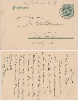 Germany 1909 Old postcard postal stationery Leipzig to Vienna D.380 foto