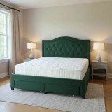 Cumpara ieftin Pat 180x200 cm Terasino Verde cu 4 sertare Tapitat Catifea Somiera Inclusa (cod D3)