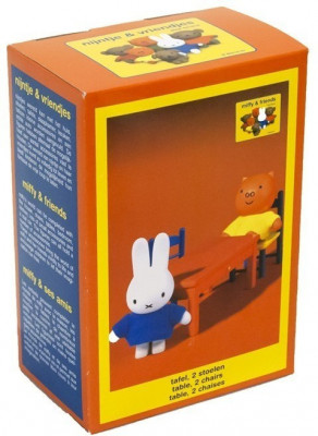 Set accesorii din plastic Miffy &amp;amp; Friends 3 piese (masuta si doua scaune) foto
