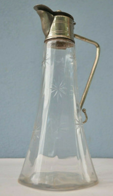 Carafă pentru lichior sau oliviera din cristal tăiat Art Nouveau foto