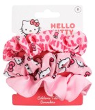 Elastice Scrunchie 3 Bucăți pe Carton Hello Kitty