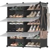 Dulap de pantofi modular SONGMICS, 6 compartimente, 24 perechi, negru