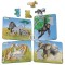 Set 4 Puzzle-uri Animale: Leu, Elefant, Maimuta, Zebra, 9 piese Larsen LRM9-NO