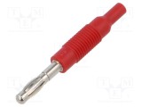 Conector banană 4mm 6A 60V roșu neizolat Hirschmann MZS 4