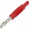 Conector banană 4mm 6A 60V roșu neizolat Hirschmann MZS 4