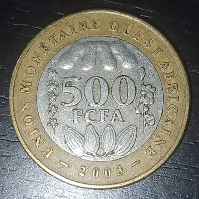 Moneda Africa Vest - 500 Francs 2003 foto