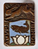 AJVPS Bihor - insigna pescuit &amp; Vanatoare, anii 1970